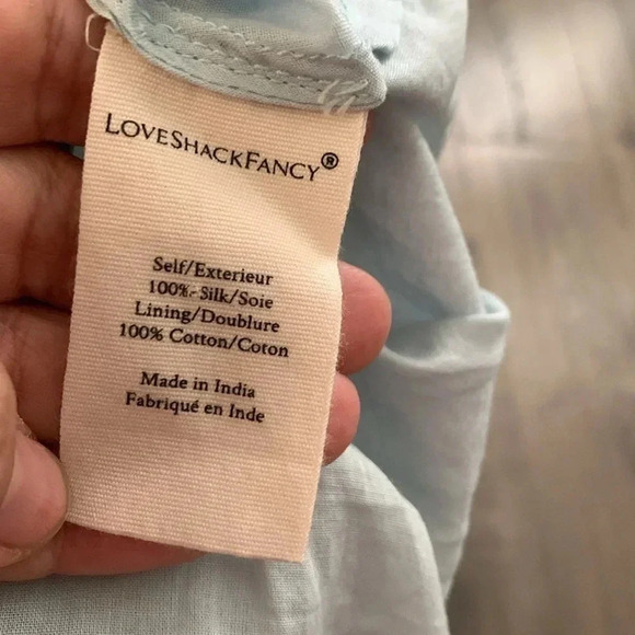 Love Shack Fancy Ruby Silk Crepe Mini Dress Size Medium - Picture 9 of 9